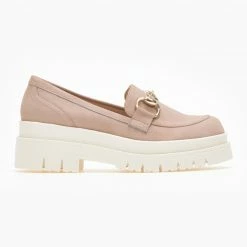 Loafers Chunky με μεταλλική αγκράφα Estil - Nude