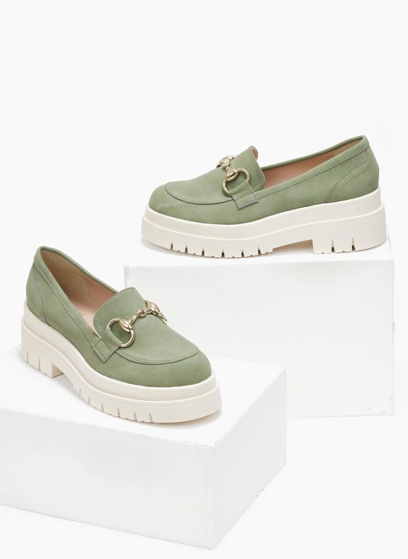 Loafers Chunky με μεταλλική αγκράφα Estil - Λαδί - Image 3