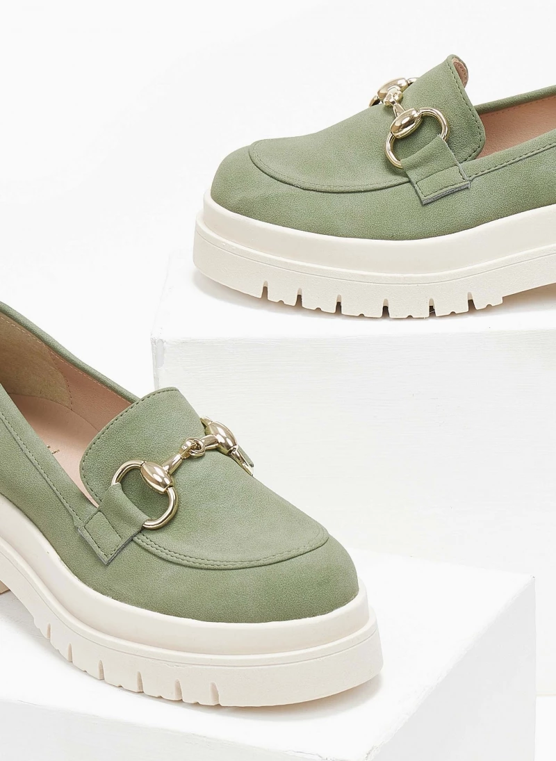 Loafers Chunky με μεταλλική αγκράφα Estil - Λαδί - Image 4