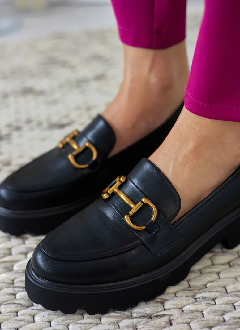 The Fashion Project Loafers Chunky με μεταλλικό διακοσμητικό - Μαύρο