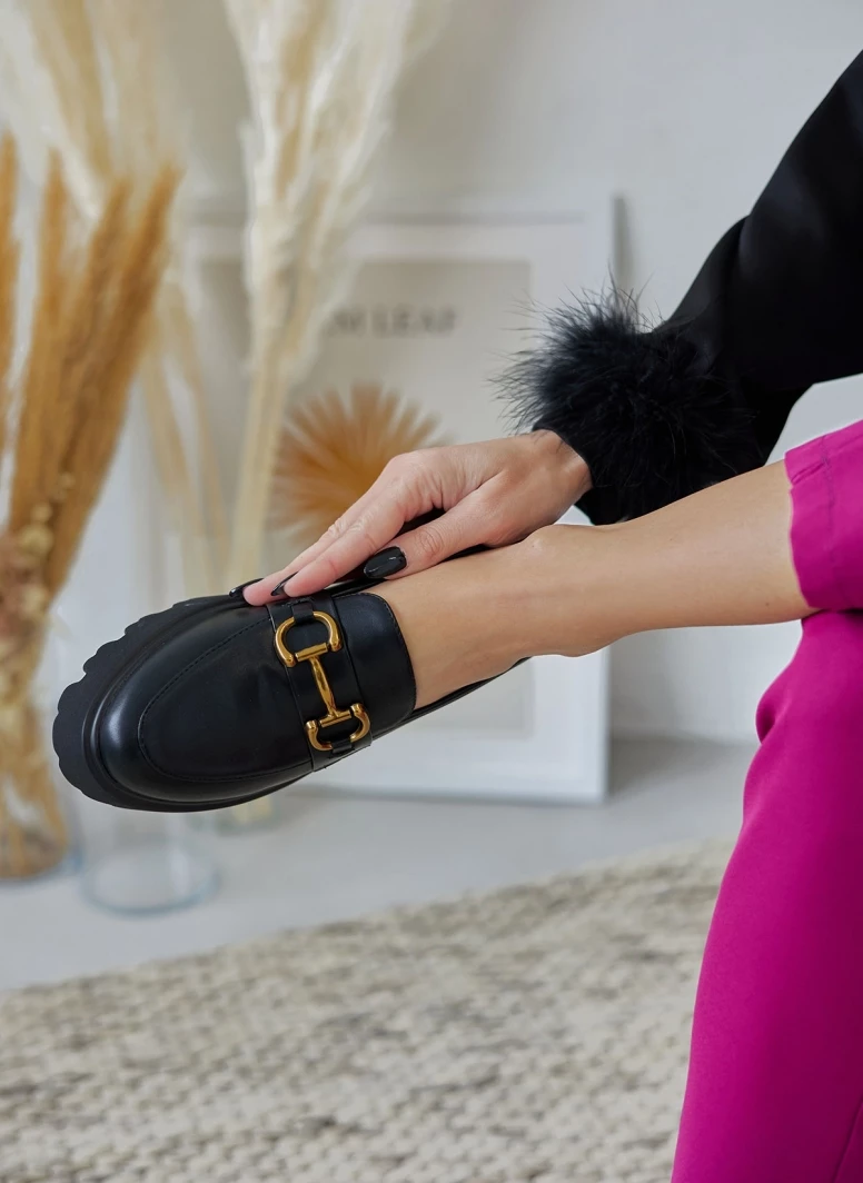 The Fashion Project Loafers Chunky με μεταλλικό διακοσμητικό - Μαύρο - Image 7