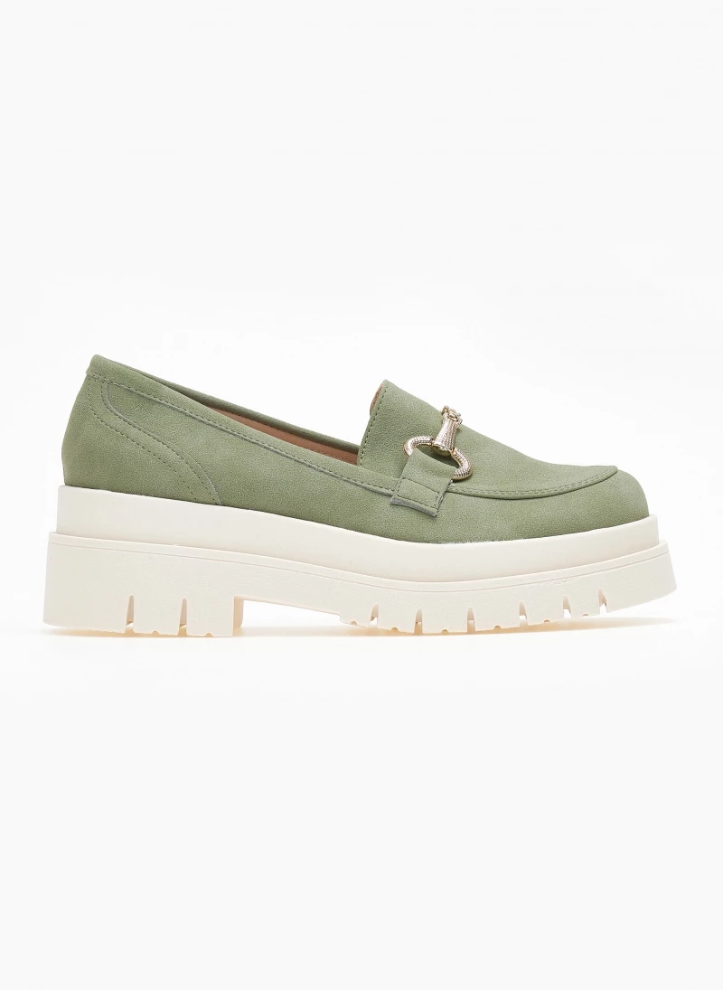 Loafers Chunky Suede με διακοσμητικό Estil - Λαδί