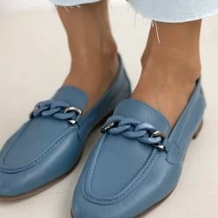 Loafers δερμάτινα με αγκράφα Carmela 160737 - Μπλε Jean
