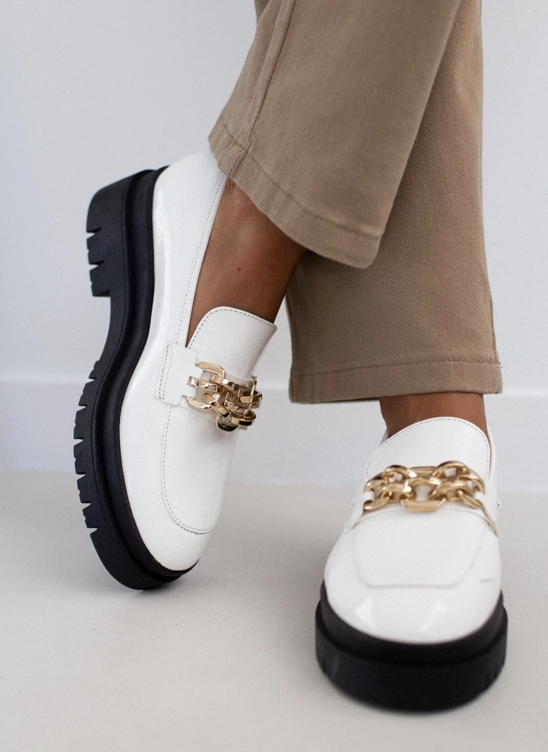 Loafers λουστρίνι με αλυσίδα Tfp - Λευκό - Image 4