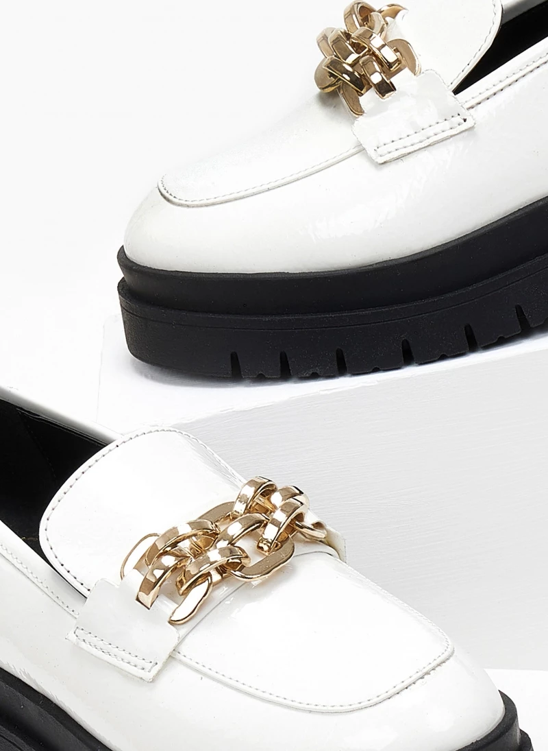 Loafers λουστρίνι με αλυσίδα Tfp - Λευκό - Image 5