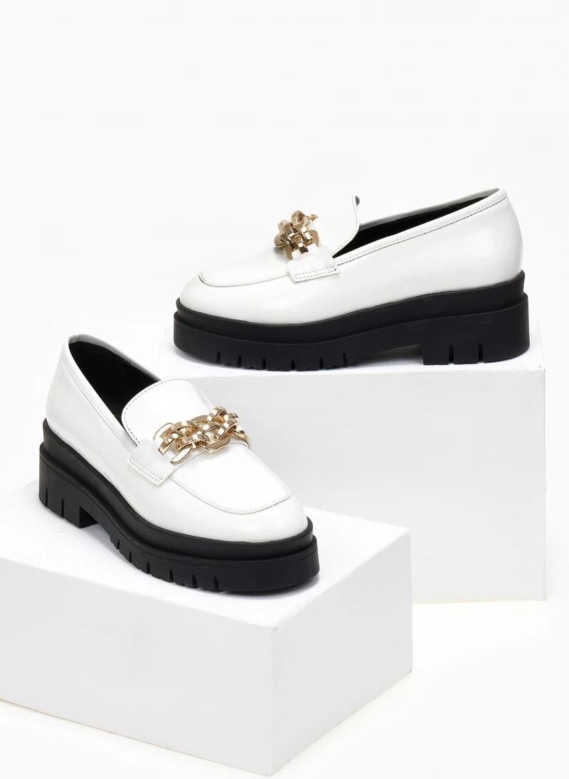 Loafers λουστρίνι με αλυσίδα Tfp - Λευκό - Image 2