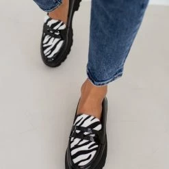 The Fashion Project Loafers λουστρίνι με Print - Μαύρο