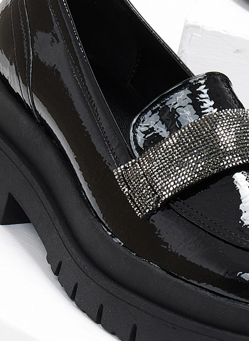 Loafers λουστρίνι με Strass Estil - Μαύρο - Image 3