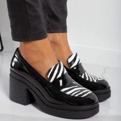 Loafers λουστρίνι με τακούνι Tfp - Μαύρο