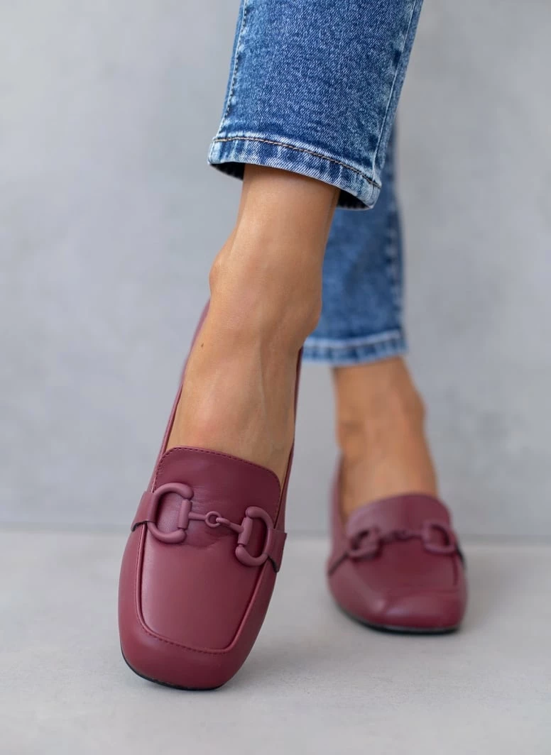 The Fashion Project Loafers με αγκράφα στο ίδιο χρώμα - Μπορντό - Image 3