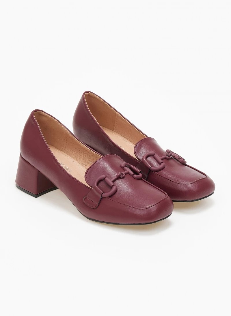 The Fashion Project Loafers με αγκράφα στο ίδιο χρώμα - Μπορντό - Image 6