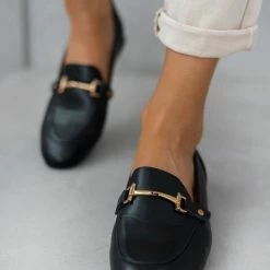 The Fashion Project Loafers με μεταλλική αγκράφα - Μαύρο