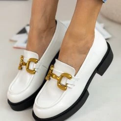 Loafers με μεταλλικό διακοσμητικό Estil - Μπεζ