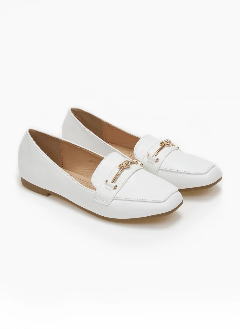 The Fashion Project Loafers με μεταλλικό κόμπο - Λευκό - Image 4