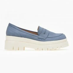 Loafers Suede με Chunky σόλα Estil - Μπλε
