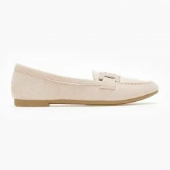 The Fashion Project Loafers Suede με μεταλλικό διακοσμητικό - Μπεζ
