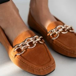 The Fashion Project Loafers Suede με μεταλλικό σχέδιο - Ταμπά