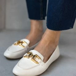 The Fashion Project Μοκασίνια με μεταλλικό διακοσμητικό - Μπεζ