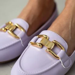 The Fashion Project Μοκασίνια με μεταλλικό διακοσμητικό - Λιλά