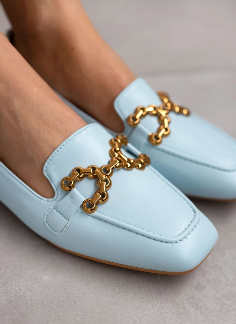 The Fashion Project Loafers σε καρέ γραμμή με εξωτερική ραφή - Γαλάζιο