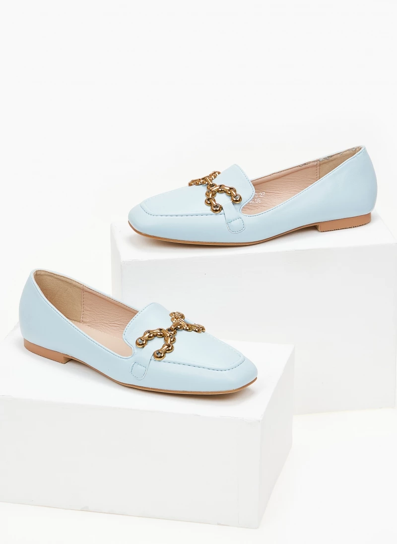 The Fashion Project Loafers σε καρέ γραμμή με εξωτερική ραφή - Γαλάζιο - Image 5