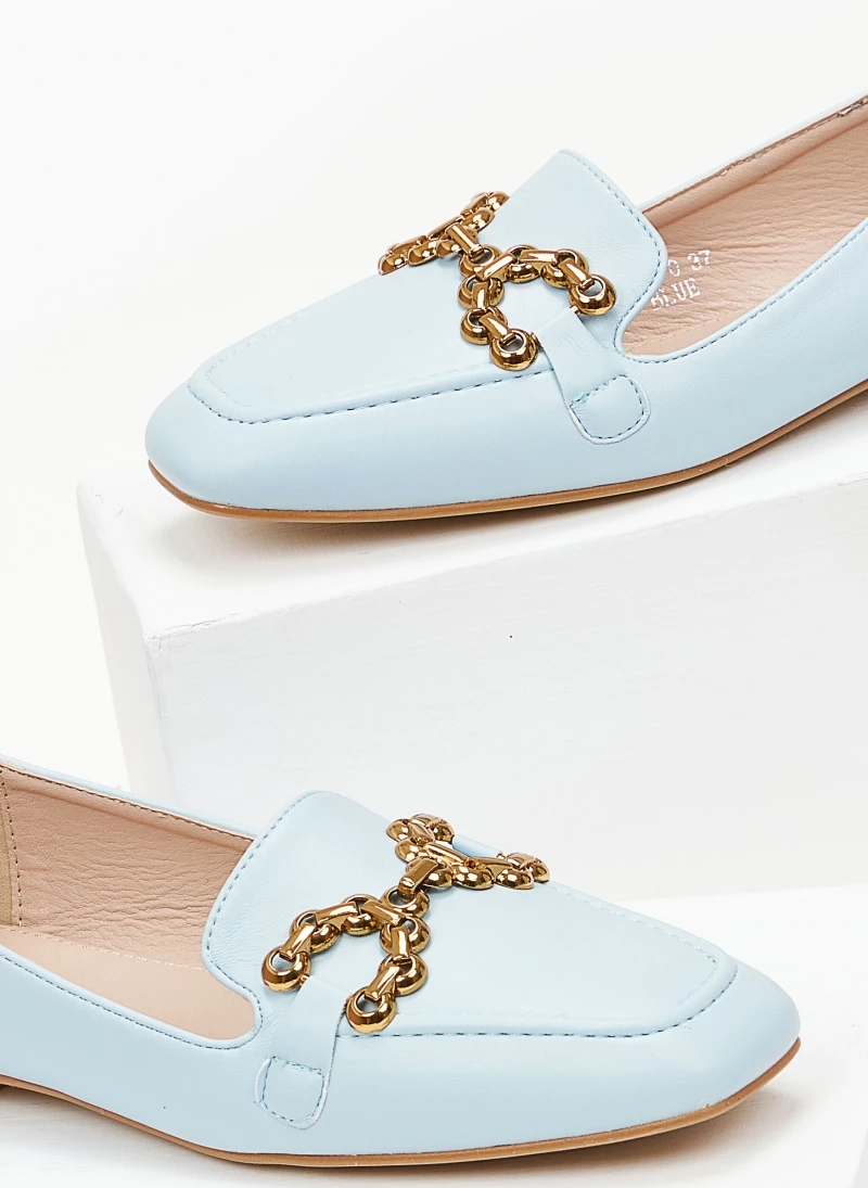 The Fashion Project Loafers σε καρέ γραμμή με εξωτερική ραφή - Γαλάζιο - Image 3