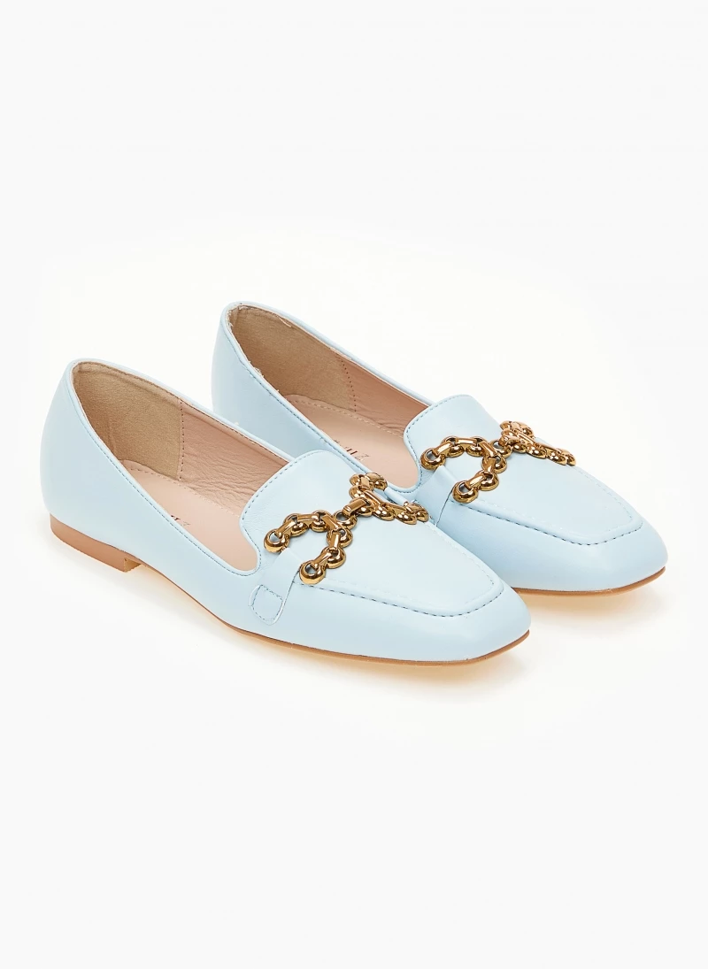 The Fashion Project Loafers σε καρέ γραμμή με εξωτερική ραφή - Γαλάζιο - Image 6