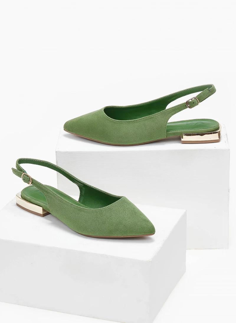 Xti Footwear Μπαλαρίνες Suede με μεταλλικό τακούνι Xti 141065 - Πράσινο - Image 5