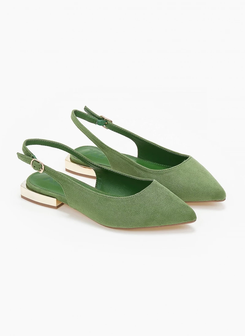 Xti Footwear Μπαλαρίνες Suede με μεταλλικό τακούνι Xti 141065 - Πράσινο - Image 3