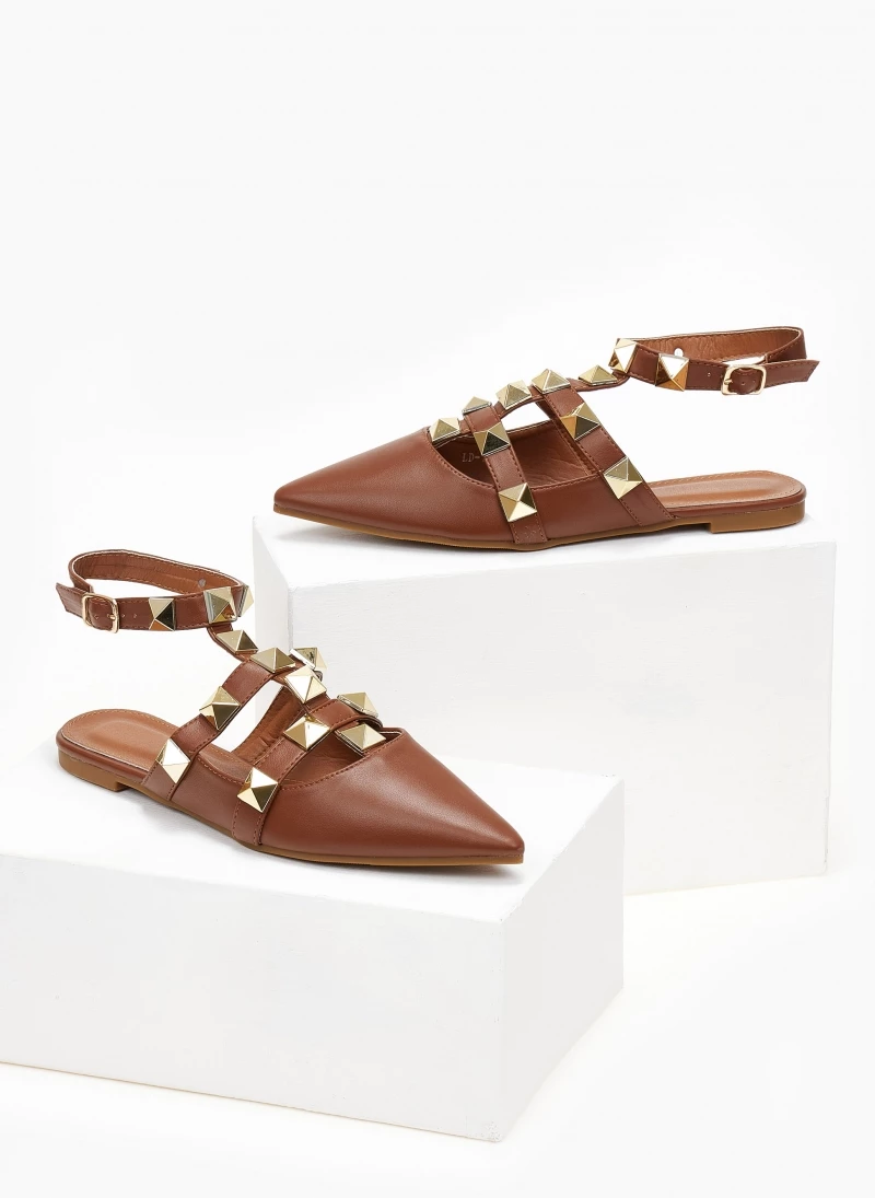 The Fashion Project Μπαλαρίνες με μπαρέτα και τρουκς - Καφέ - Image 3