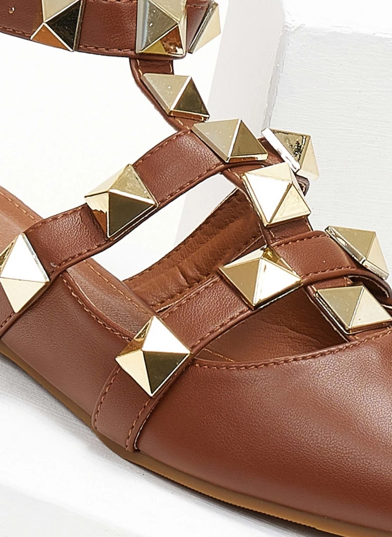 The Fashion Project Μπαλαρίνες με μπαρέτα και τρουκς - Καφέ - Image 2