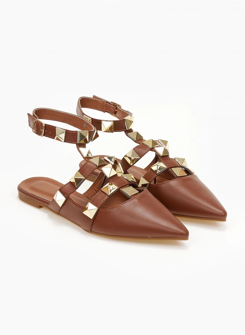 The Fashion Project Μπαλαρίνες με μπαρέτα και τρουκς - Καφέ - Image 5