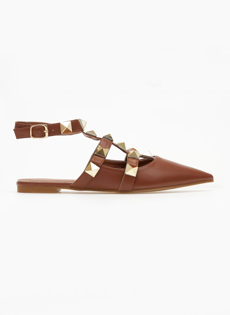 The Fashion Project Μπαλαρίνες με μπαρέτα και τρουκς - Καφέ - Image 6