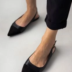 The Fashion Project Μπαλαρίνες μυτερές με λουράκι - Μαύρο