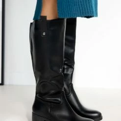 The Fashion Project Μπότες Casual με διχρωμία στο θηλάκι - Μαύρο