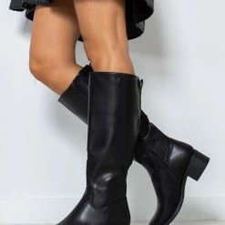 The Fashion Project Μπότες Casual με τετράγωνο τακούνι - Μαύρο