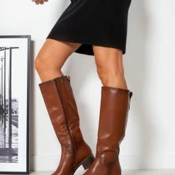 The Fashion Project Μπότες Casual με τετράγωνο τακούνι - Ταμπά