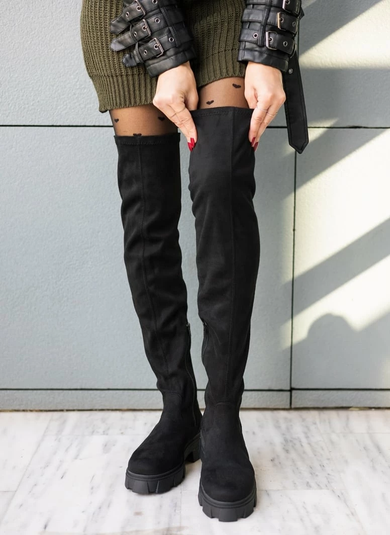 The Fashion Project Μπότες Chunky πάνω από το γόνατο - Μαύρο - Image 7