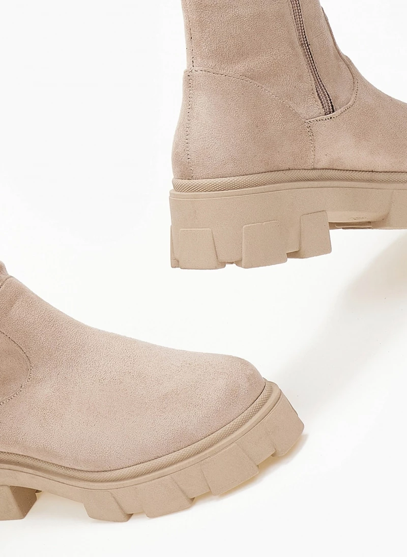 The Fashion Project Μπότες Chunky πάνω από το γόνατο - Μπεζ - Image 3