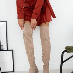 The Fashion Project Μπότες Chunky πάνω από το γόνατο - Μπεζ