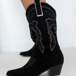 The Fashion Project Μπότες Cowboy με σχέδιο - Μαύρο