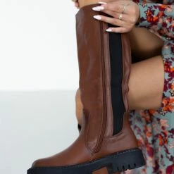 The Fashion Project Μπότες με λάστιχο στα πλάι - Καφέ