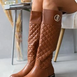 The Fashion Project Μπότες ιππασίας καπιτονέ - Ταμπά