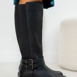 The Fashion Project Μπότες ιππασίας με διπλό ζωνάκι - Μαύρο