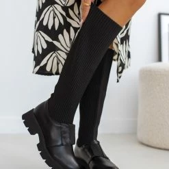 The Fashion Project Μπότες κάλτσα με τρακτερωτή σόλα - Μαύρο