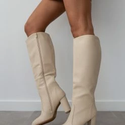 The Fashion Project Μπότες με εξωτερικές ραφές - Μπεζ