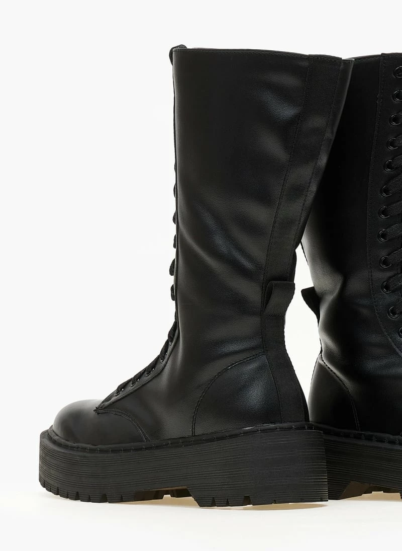 The Fashion Project Μπότες με κορδόνια και ψηλή σόλα - Μαύρο - Image 4