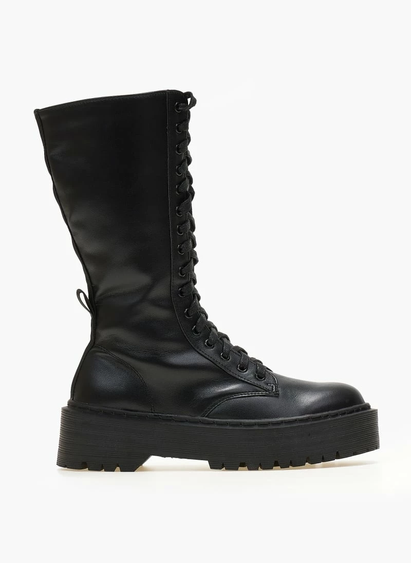 The Fashion Project Μπότες με κορδόνια και ψηλή σόλα - Μαύρο - Image 6