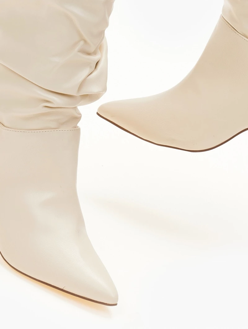 The Fashion Project Μπότες μυτερές με σούρες - Μπεζ - Image 5