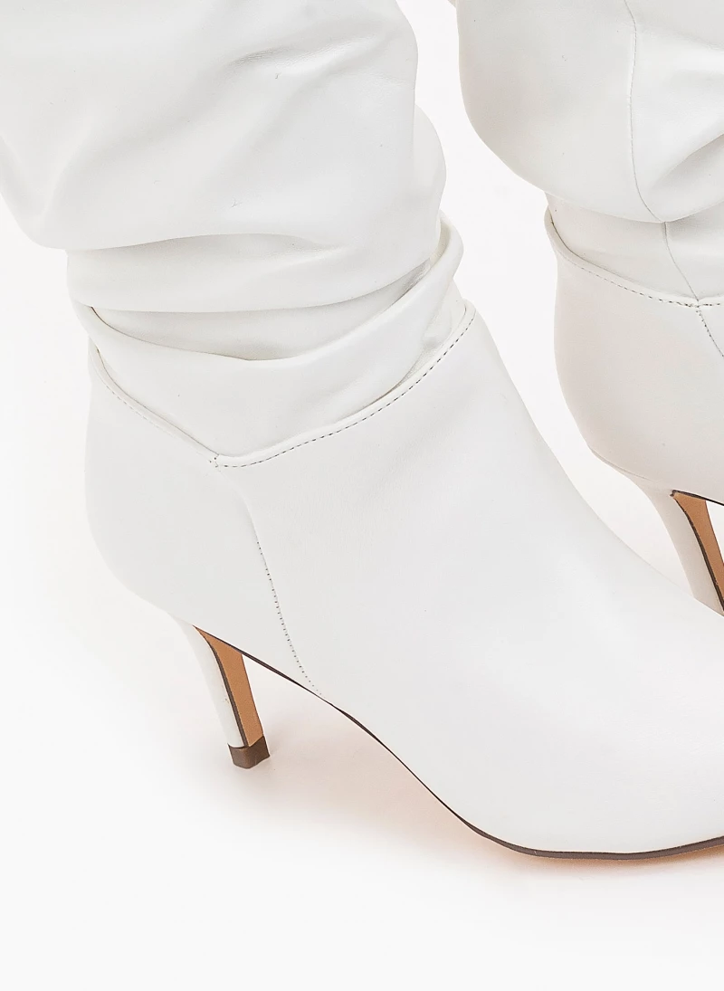 The Fashion Project Μπότες μυτερές με σούρες - Λευκό - Image 4